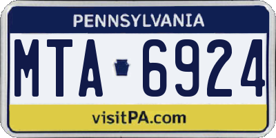 PA license plate MTA6924