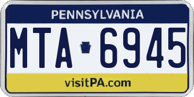 PA license plate MTA6945
