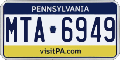 PA license plate MTA6949