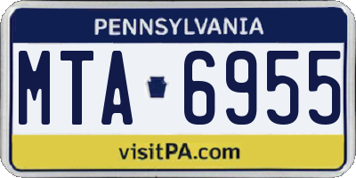 PA license plate MTA6955
