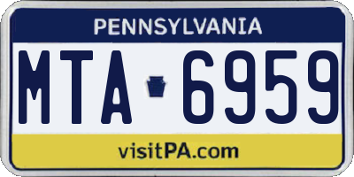 PA license plate MTA6959