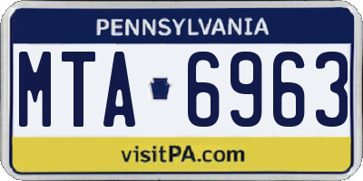 PA license plate MTA6963