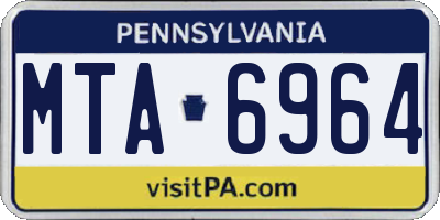 PA license plate MTA6964