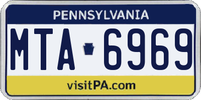PA license plate MTA6969