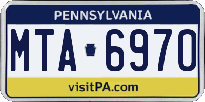 PA license plate MTA6970