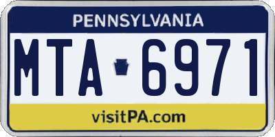 PA license plate MTA6971