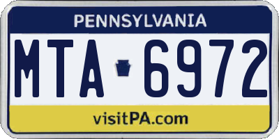 PA license plate MTA6972