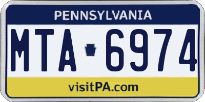 PA license plate MTA6974