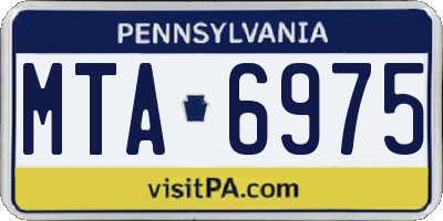 PA license plate MTA6975