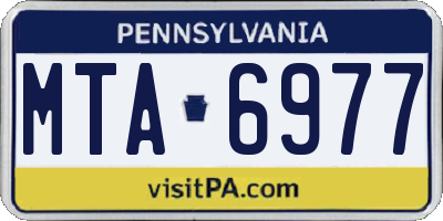 PA license plate MTA6977