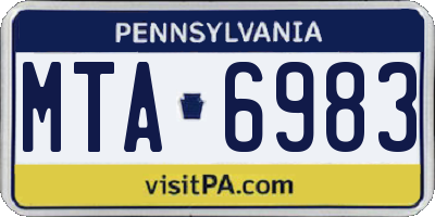PA license plate MTA6983