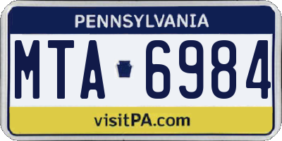 PA license plate MTA6984