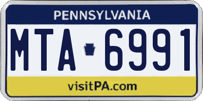 PA license plate MTA6991