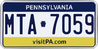 PA license plate MTA7059