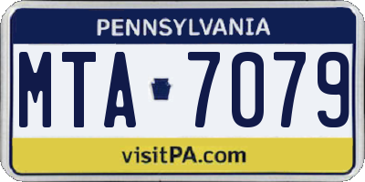 PA license plate MTA7079
