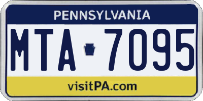 PA license plate MTA7095
