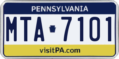 PA license plate MTA7101