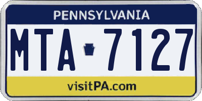 PA license plate MTA7127
