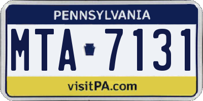 PA license plate MTA7131