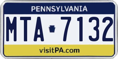 PA license plate MTA7132