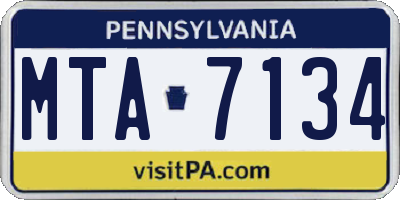 PA license plate MTA7134