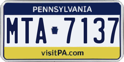 PA license plate MTA7137