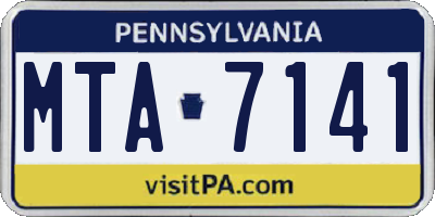 PA license plate MTA7141