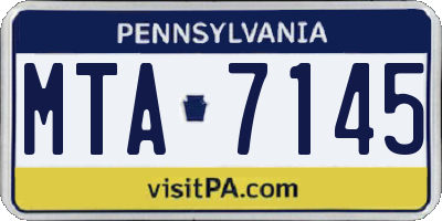 PA license plate MTA7145