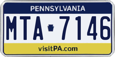 PA license plate MTA7146