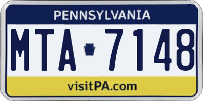 PA license plate MTA7148