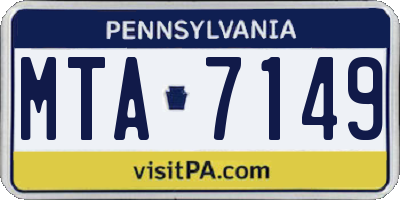 PA license plate MTA7149