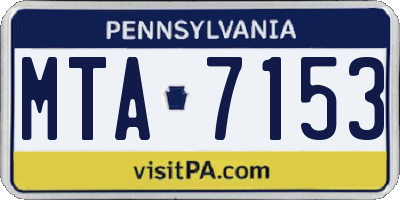 PA license plate MTA7153