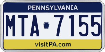 PA license plate MTA7155