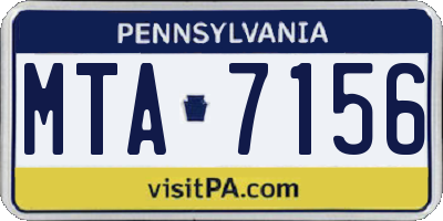 PA license plate MTA7156