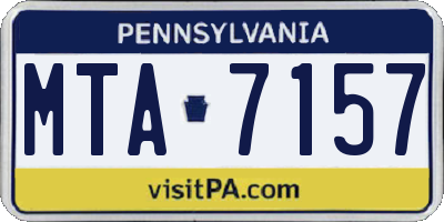 PA license plate MTA7157