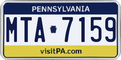 PA license plate MTA7159