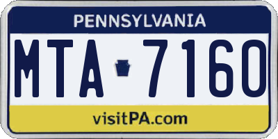 PA license plate MTA7160