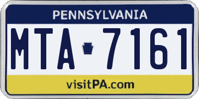 PA license plate MTA7161
