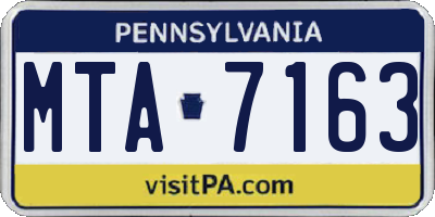 PA license plate MTA7163