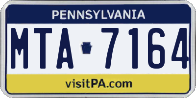 PA license plate MTA7164