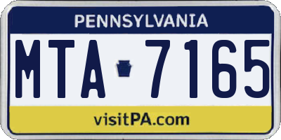 PA license plate MTA7165