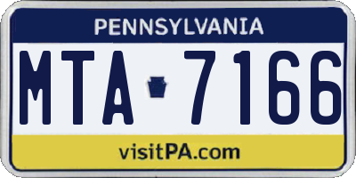 PA license plate MTA7166