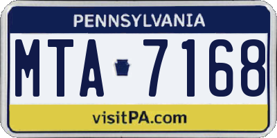 PA license plate MTA7168