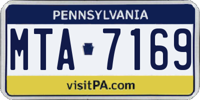 PA license plate MTA7169