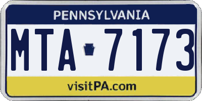 PA license plate MTA7173