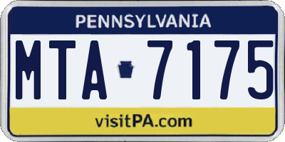 PA license plate MTA7175