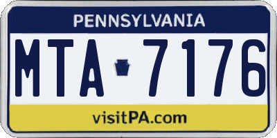 PA license plate MTA7176