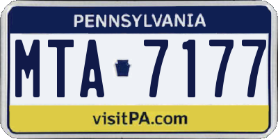 PA license plate MTA7177