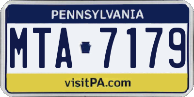 PA license plate MTA7179