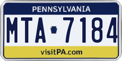 PA license plate MTA7184